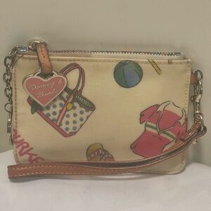 Dooney & Bourke vintage Cream Wristlet with Playful Print